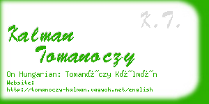 kalman tomanoczy business card